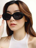 Lexie Retro Oversized Sunglasses - Black