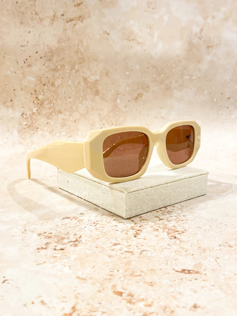 Hurley Retro Angular Sunglasses - Beige
