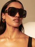 Retro Oversize Square Sunglasses in Tort