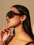 Retro Oversize Square Sunglasses in Tort