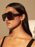 Retro Oversize Square Sunglasses in Tort