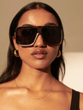 Retro Oversize Square Sunglasses in Tort