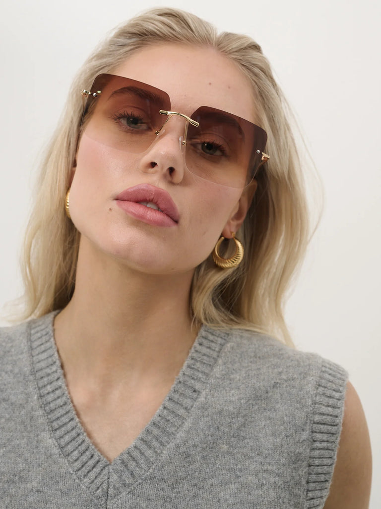 Hazel Square Frameless Sunglasses Willow Lace Aus