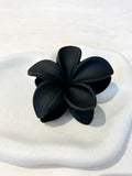 Hibiscus Matte Flower Claw Hair Clip - Black