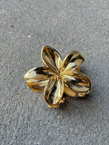 Hibiscus Metal Flower Claw Hairclip - Gold