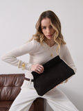 Becca Suede Clutch Bag - Black