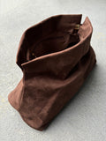 Becca Suede Clutch Bag - Chocolate