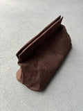 Becca Suede Clutch Bag - Chocolate