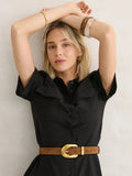 Genuine Suede Chain Buckle Belt