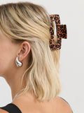 Leopard Retangular Claw Hairclip