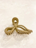 Glossy Bow Claw Clips - Camel