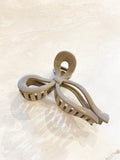 Glossy Bow Claw Clips - Mocha