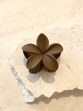 Hibiscus Matte Flower Claw Hair Clip - Brown