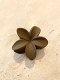 Hibiscus Matte Flower Claw Hair Clip - Brown