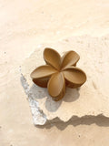 Hibiscus Matte Flower Claw Hair Clip - Tan