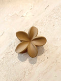 Hibiscus Matte Flower Claw Hair Clip - Tan