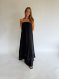Lace Ladder Maxi Dress - Black