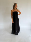 Lace Ladder Maxi Dress - Black
