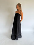 Lace Ladder Maxi Dress - Black