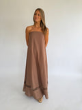 Lace Ladder Maxi Dress - Chocolate