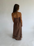 Lace Ladder Maxi Dress - Chocolate