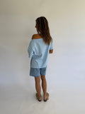 Jenna Boat Neck Top - Blue