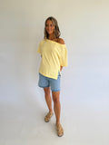 Jenna Boat Neck Top - Yellow