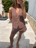 Shell Vest Set - Chocolate