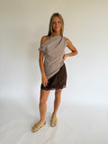Cupro Lace Skirt - Chocolate