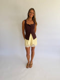 Niah Lace Shorts - Yellow