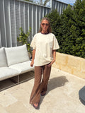 Romi Pant Set - Beige/Choc